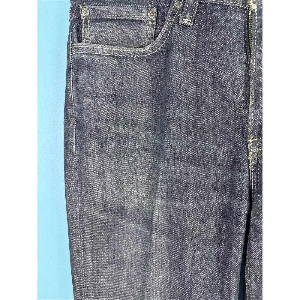 Levi's 514 33 X 32 Straight Fit, Mid Knight Dark Wash Mens Jeans Whiskers Fade